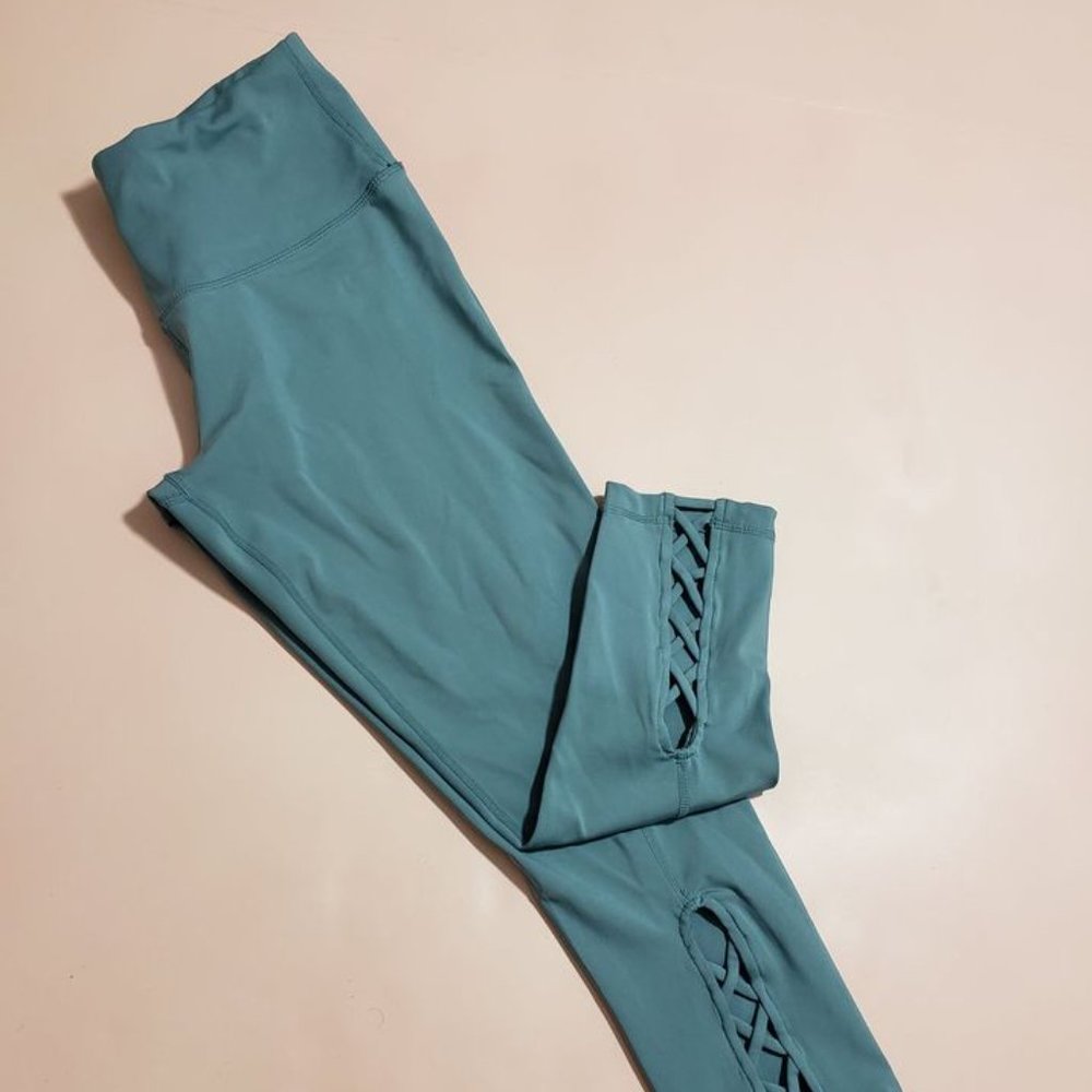 Altar'd State Revival Athletic Leggings and shorts Size Small / Medium Lace up - Picture 2 of 9